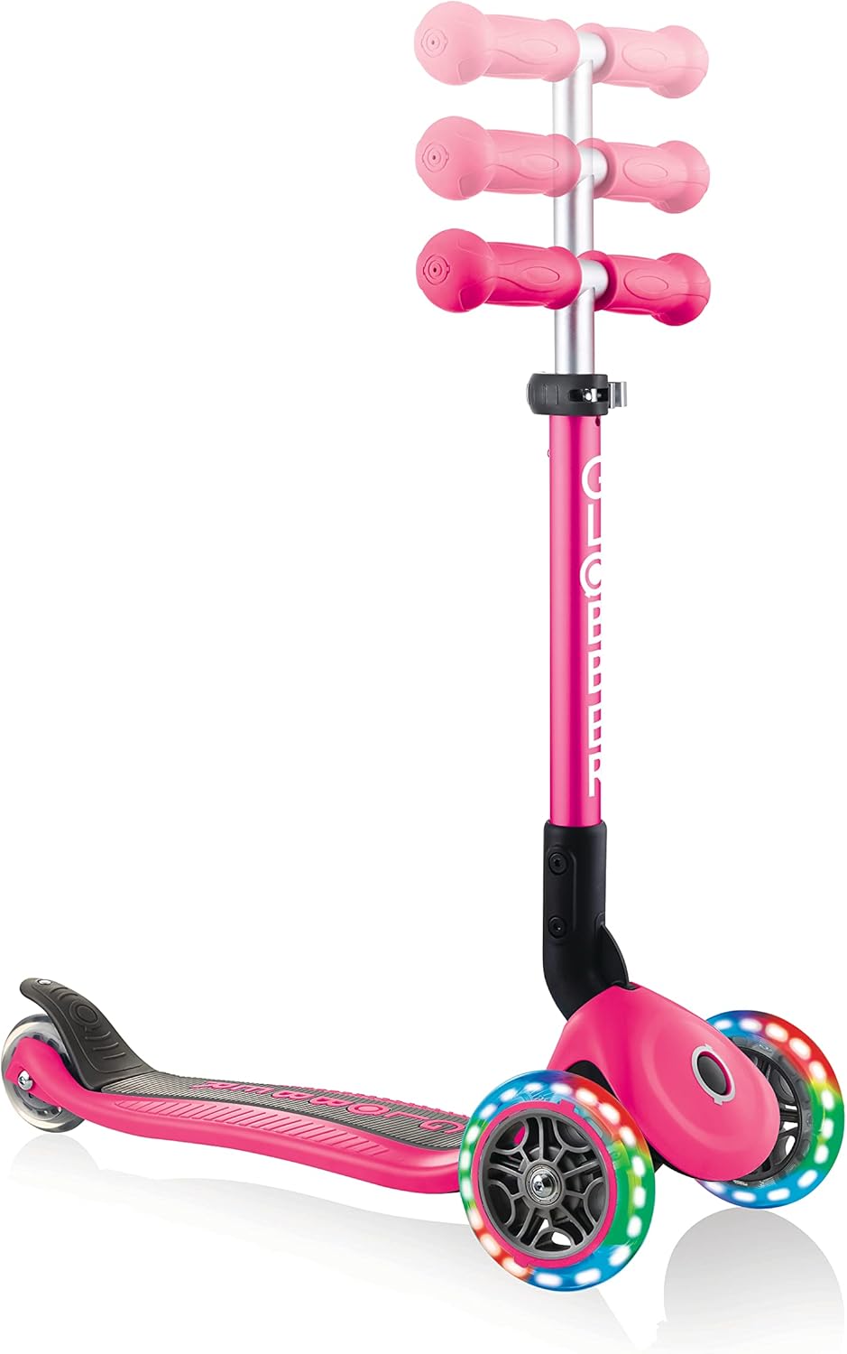 GLOBBER JUNIOR Foldable Lights – Tretroller, 120/80 mm, ABEC 5, 3-rädrig, LED-Leuchtrollen Einheitsg