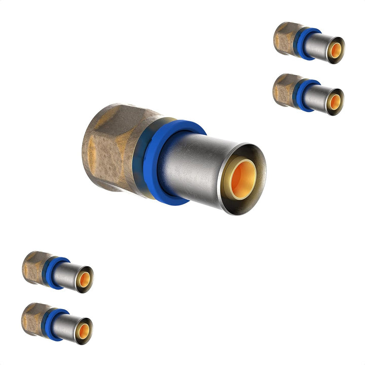 KIRCHHOFF | MSVR Rohr | 5er Set | Pressfitting 16 mm x 1/2" | Aluverbundrohr | für Heizung | Fussbod