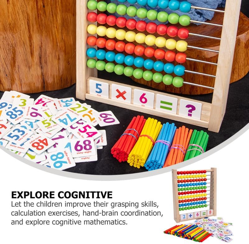 UPKOCH Abakus Für Kinder Montessori Mathe Lernspielzeug Holz Abacus Mit Bunten Perlen Zählrahmen Zur