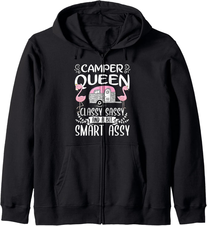 Camper Queen Classy Sassy Campervan Campingplatz geboren Kapuzenjacke