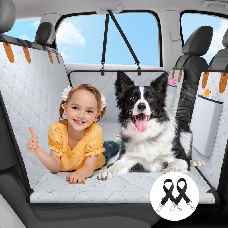 Pawaboo Hundedecke Auto Rückbank, Wasserdicht Autoschondecke Hund Rücksitz, Faltbar Hundematte Auto