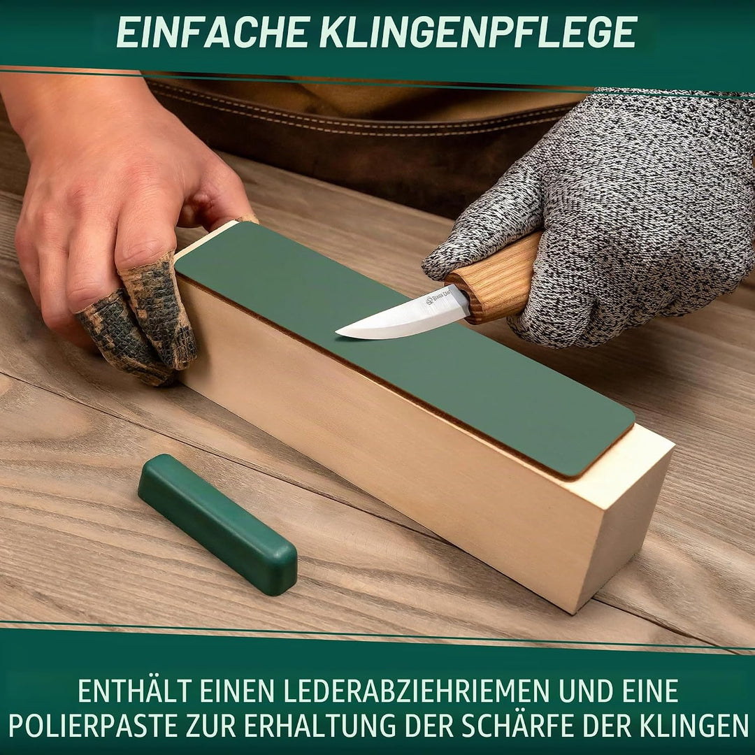 BeaverCraft S01 Löffelschnitzmesser Set – Holzlöffel Schnitzwerkzeug für Rechtshänder – Hakenmesser,