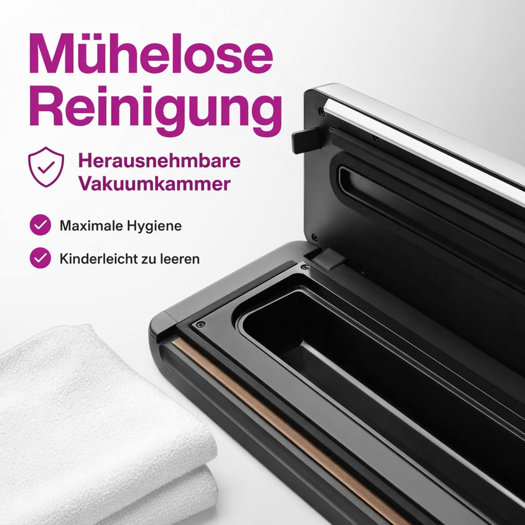 Vakuumierer | Vakuumiergerät für Lebensmittel | Inkl. 5 Vakuumbeutel (20 x 30 cm) | Wet &amp; Dry Funkti