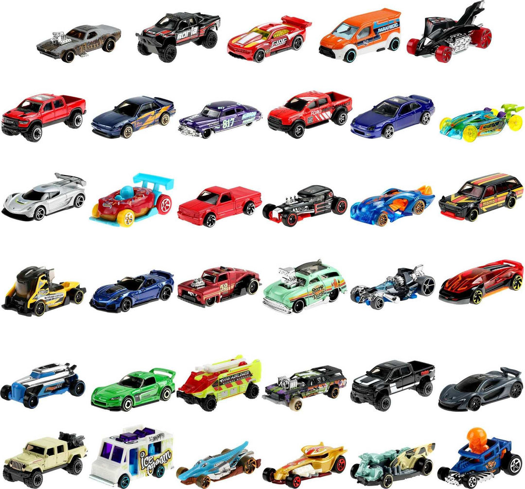 Hot Wheels GWN98-36er Geschenkset Sortiment, 36 Fahrzeuge im Massstab 1:64, Geschenk für Sammler und