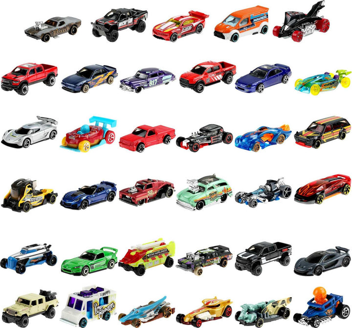 Hot Wheels GWN98-36er Geschenkset Sortiment, 36 Fahrzeuge im Massstab 1:64, Geschenk für Sammler und