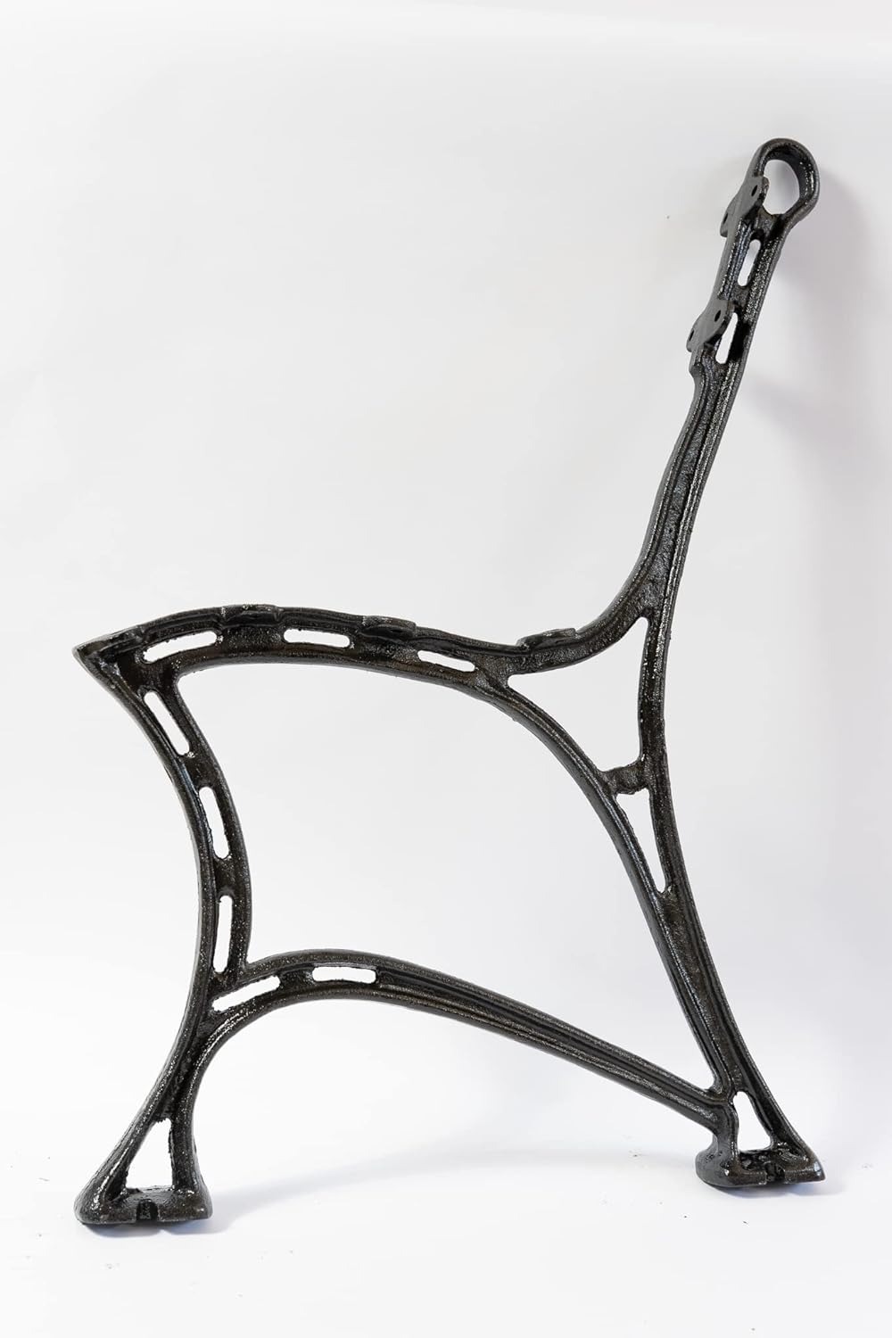 SEZAM Bankfüsse aus Gusseisen Schwarz x 2 Stück, mit Rückenlehne - 51 x 36 x 75 cm, für 6 Holzbankbr