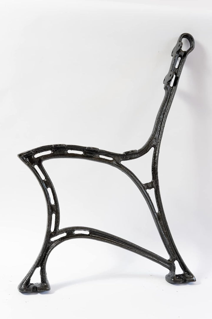 SEZAM Bankfüsse aus Gusseisen Schwarz x 2 Stück, mit Rückenlehne - 51 x 36 x 75 cm, für 6 Holzbankbr