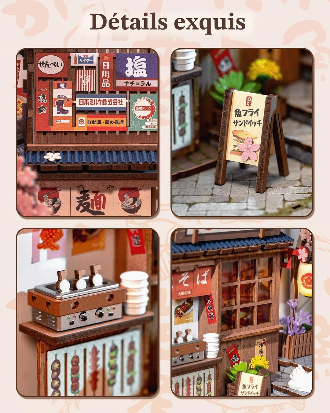 Rolife Book Nook Kit Sakura Weinallee Booknook Japanischer Stil Izakaya DIY Miniaturhaus Kit für Erw