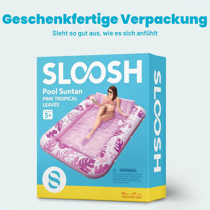 SLOOSH Aufblasbare Tanning Pool, 70" x 46"/ 85" x 57" Grosse aufblasbarer Luftmatratze für Erwachsen