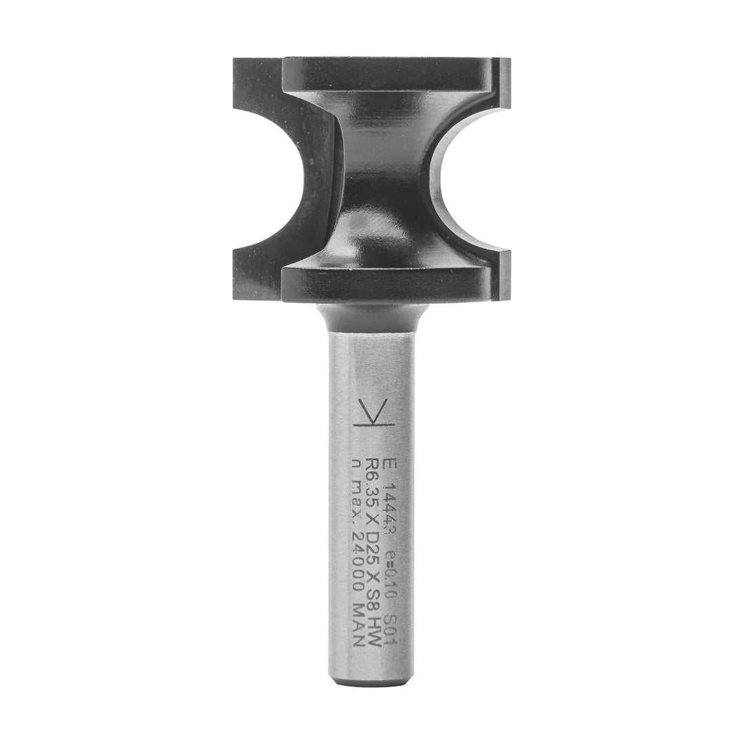 ENT 14443 Halbstabfräser HW, Schaft (S) 8 mm, Durchmesser (D) 25,5 mm, NL 22,6 mm, R 6,35 mm, SL 32