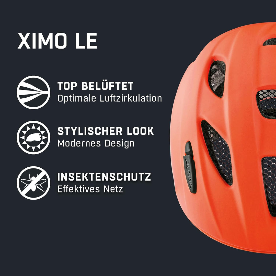 ALPINA XIMO L.E. - Leichter, Sicherer & Bruchfester Fahrradhelm Mit Optionalen LED-Licht Für Kinder