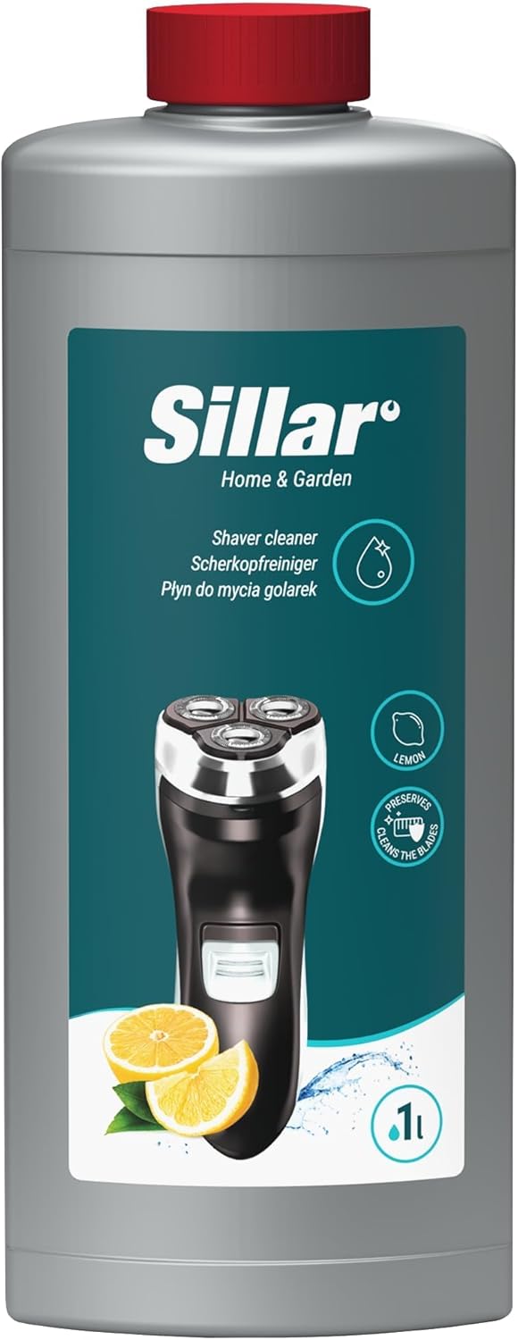 Sillar Scherkopfreiniger Nachfüllflüssigkeit 1L – Zitronen - Kompatibel mit Braun CCR Serie 3, 5, 7,