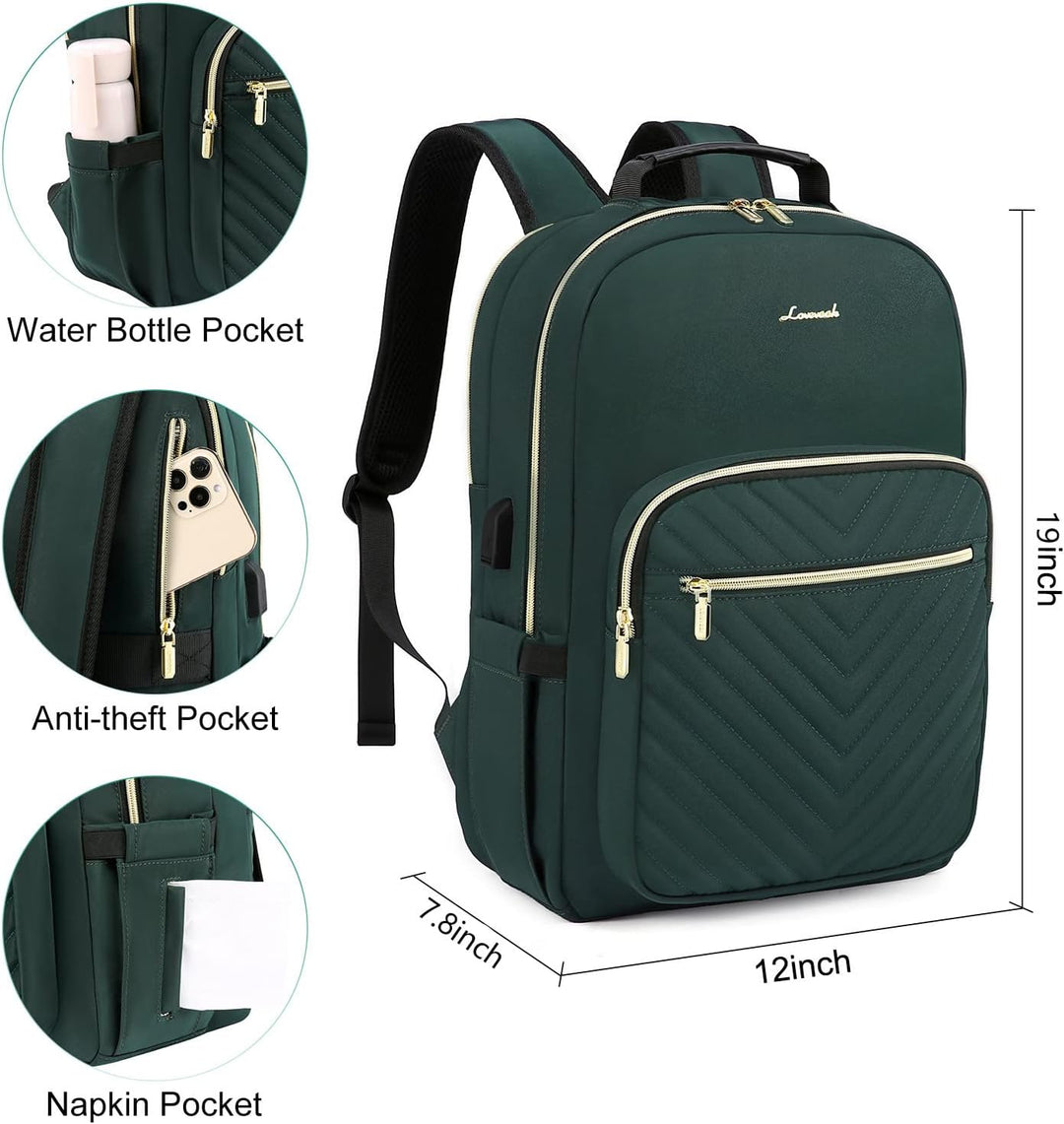 LOVEVOOK Rucksack Damen Gross, 17 Zoll Laptoptasche Daypacks Schulrucksack Mädchen Teenager Elegant