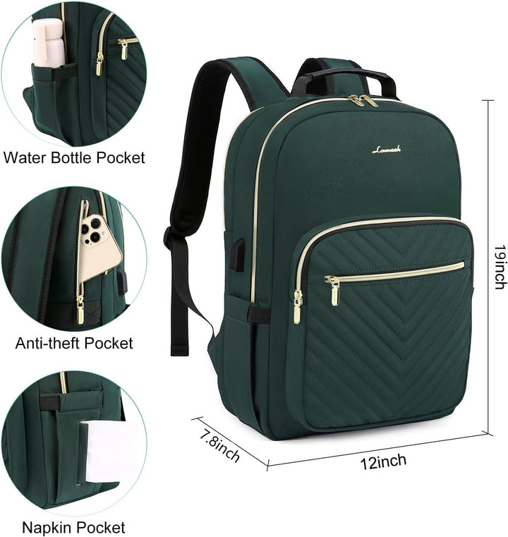 LOVEVOOK Rucksack Damen Gross, 17 Zoll Laptoptasche Daypacks Schulrucksack Mädchen Teenager Elegant