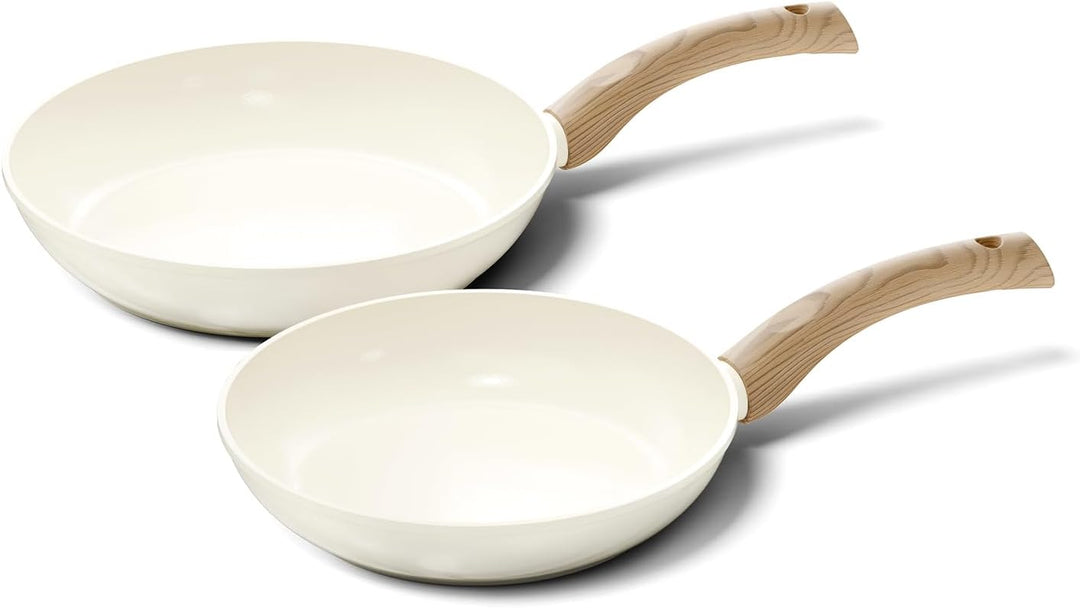 Cook & Pan - Go Ivory Pfannenset 2-teilig-Induktionsgeeignet-PFAS frei Keramik-Beschichtung -Antihaf
