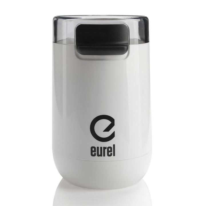 EUREL KMA weisse Kaffeemühle | Beste Mahlergebnisse I Mahlgrad variabel I Edelstahl Mahlbehälter und
