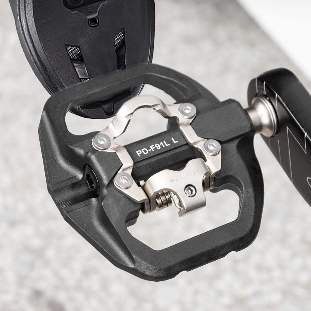 MTB Pedale SPD Flat Kombipedale mit Stollen, Fahrradpedale Kompatibel mit Shimano Pedale SPD, 3 Abge