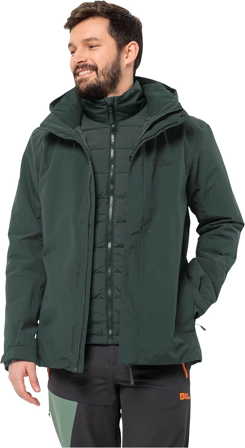 Jack Wolfskin Bergland 3 in 1 Jacke, Herren XXL black olive, XXL black olive