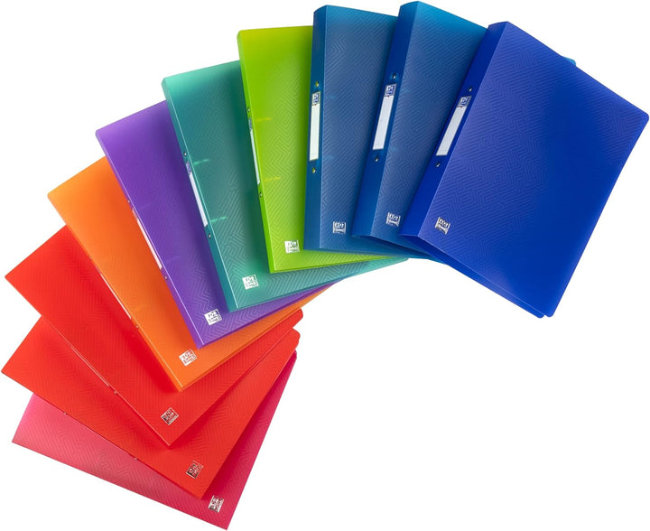 Oxford Ringbuch A4, Rückenbreite 4 cm, 2 Ringe, Kunststoff, 8 Farben, 10 Stück 4cm, 4cm