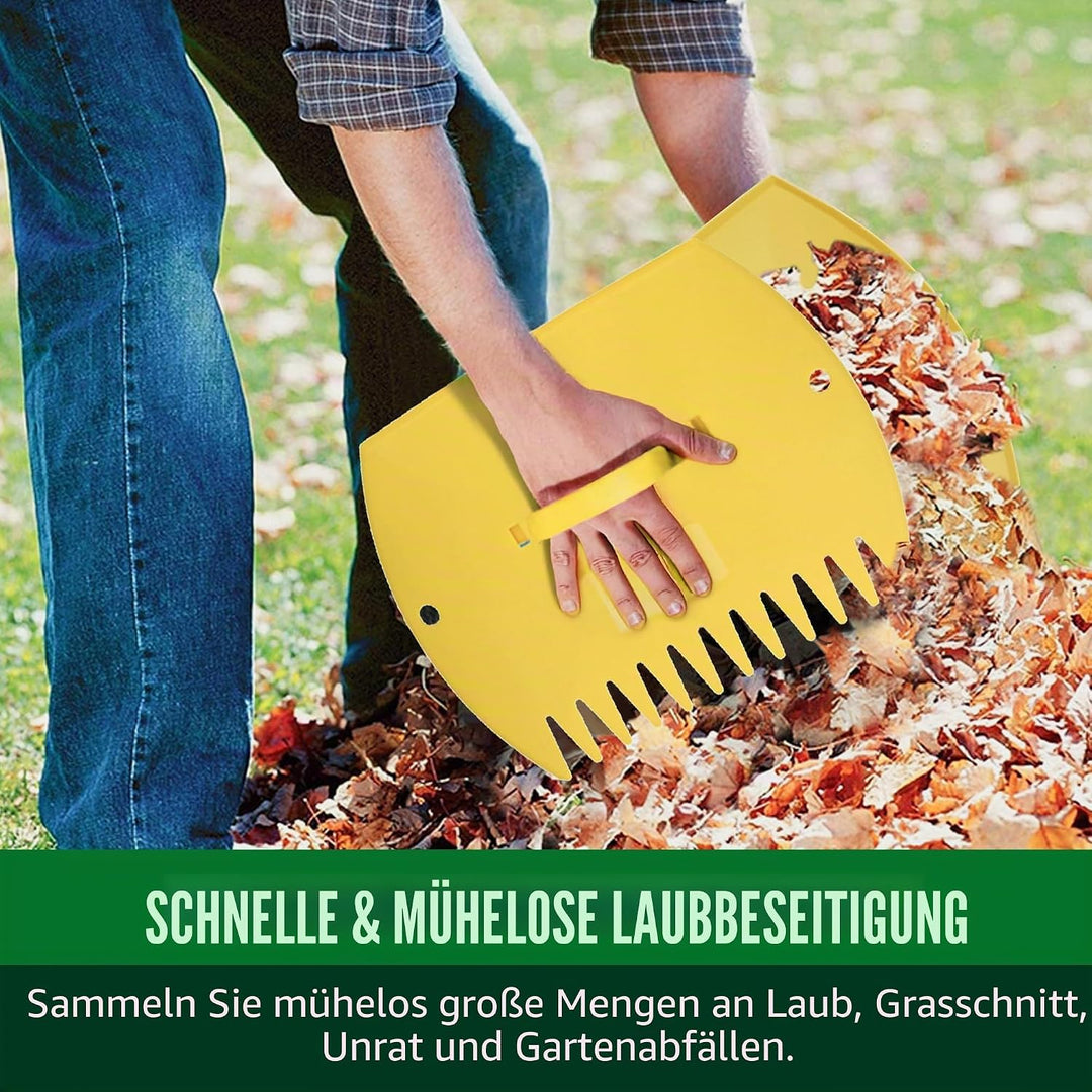 GardenHOME Laubsammler 2er Set – Grosse Laubschaufeln & Laubgreifer für Garten, Robuste Handrechen a