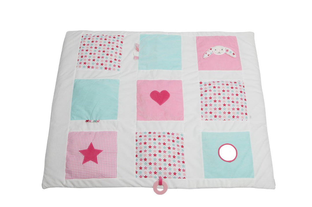 Little Dutch Krabbeldecke Spieldecke Activity Matte Baby (85x100 cm) rosa türkis