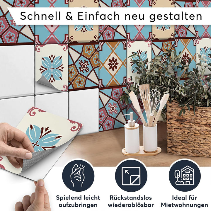 CREATISTO Mosaik Klebefliesen Stickerfliesen Fliesenfolie - Hochwertige Sticker Aufkleber für Wandfl