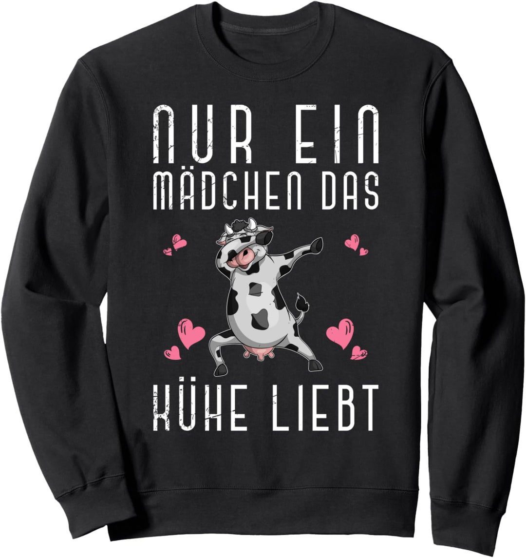 Nur ein Mädchen das Kühe liebt Bauernhof Tier Dabbing Kuh Sweatshirt