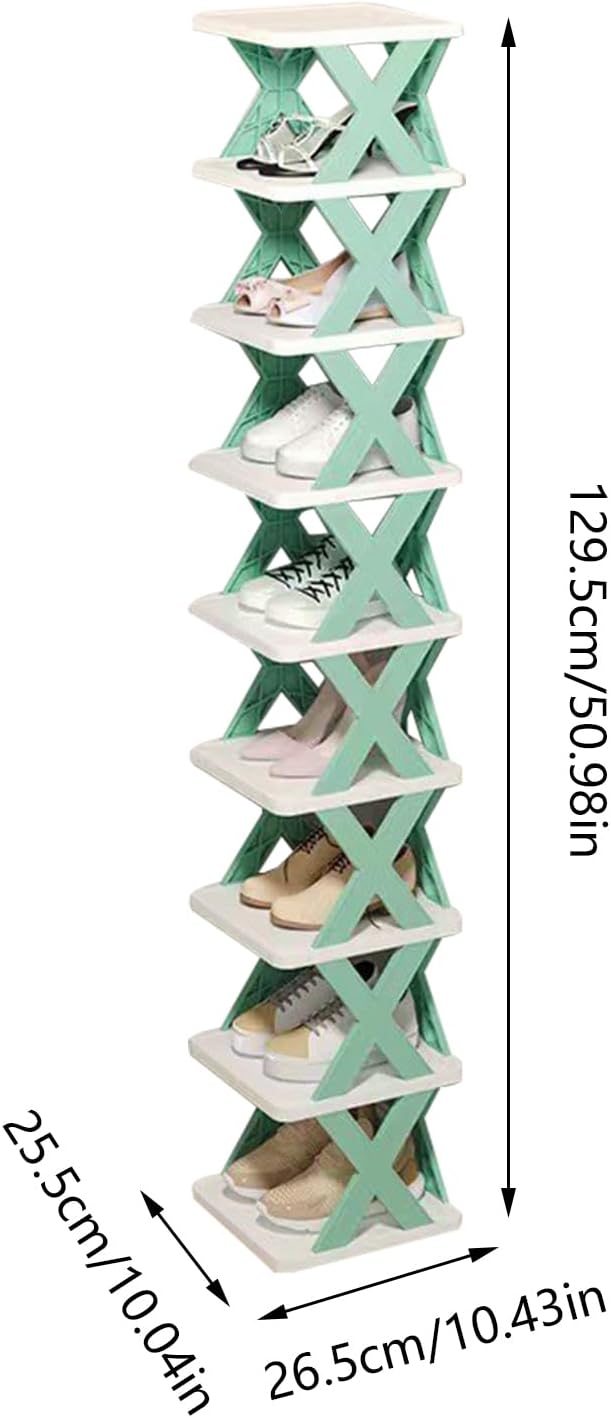 Vertikales, 9-stöckige Schuhablage, multifunktionaler Organizer, klappbare Regale, Hausschuh-Aufbewa