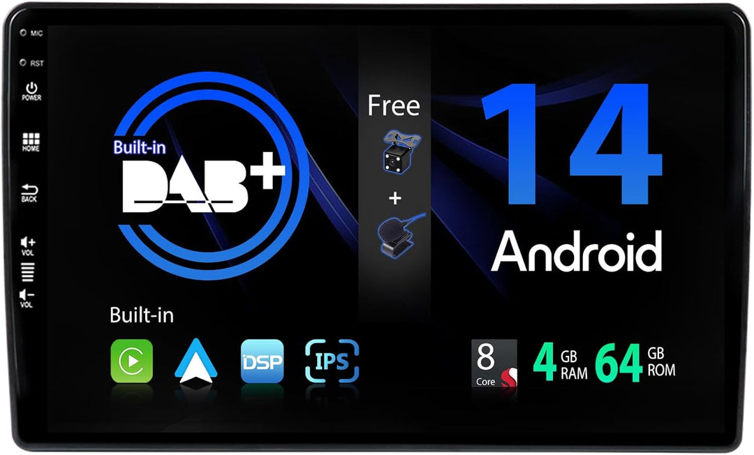 SXAUTO - Built-in DAB - Android 12 IPS Autoradio Passt für FIAT 500L (2012-2016) - Eingebaut Carplay