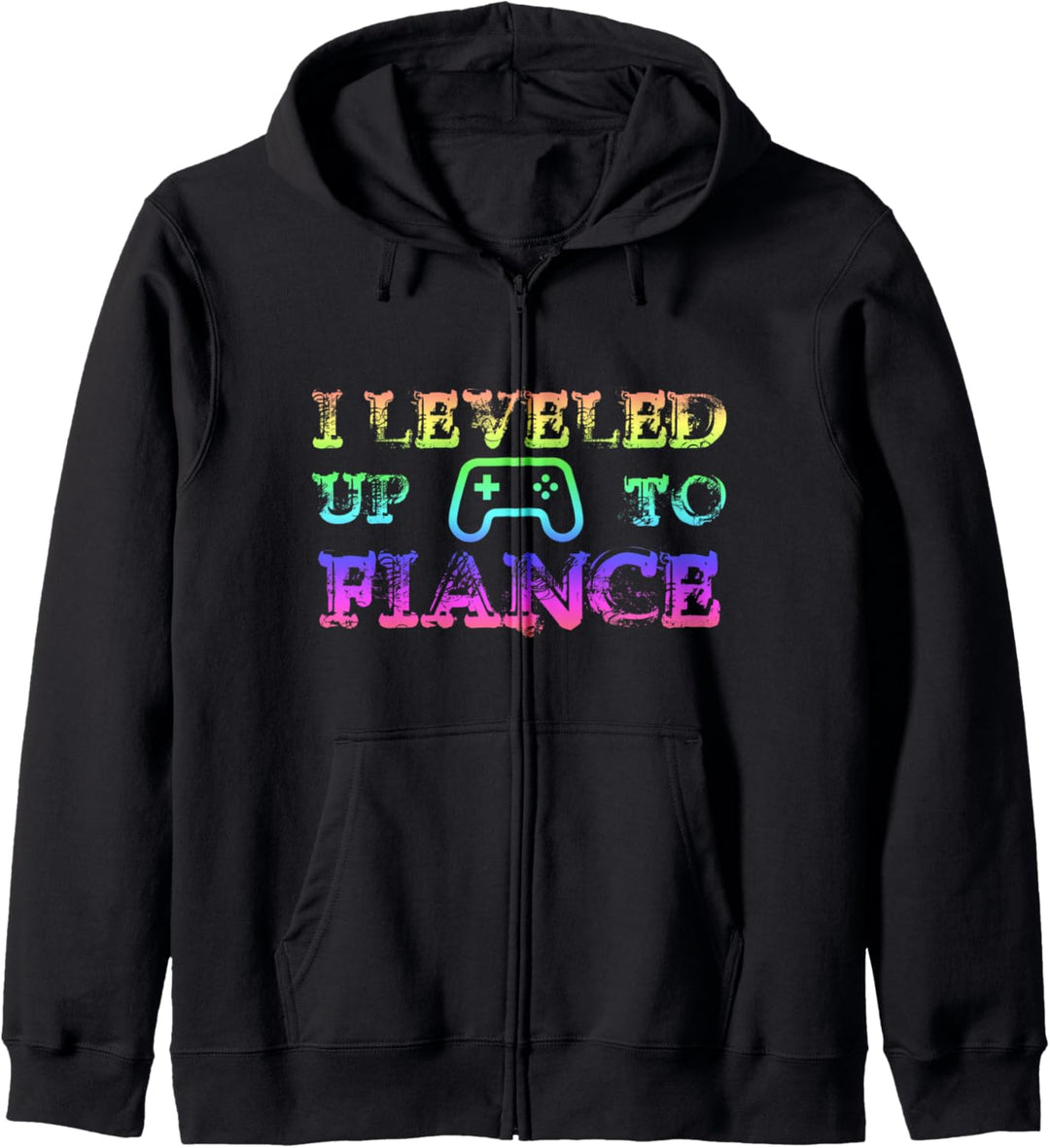 Fiance I Leveled Up To Funny Matching Gaming Watercolor Gift Kapuzenjacke