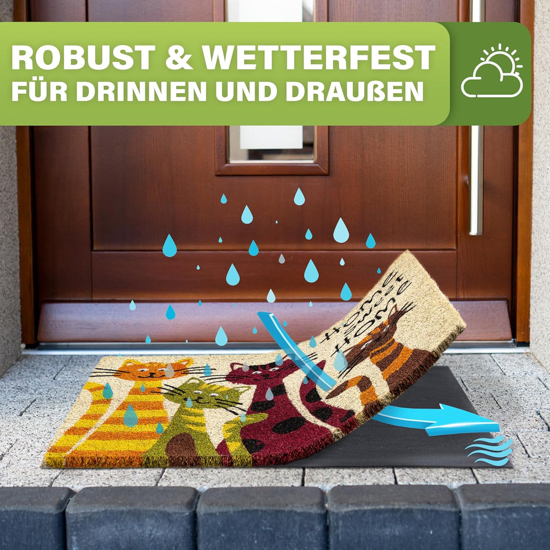 Bodenständig® Kokosmatte Fussmatte Kokos - wetterfest aussen Home Cats, Home Cats