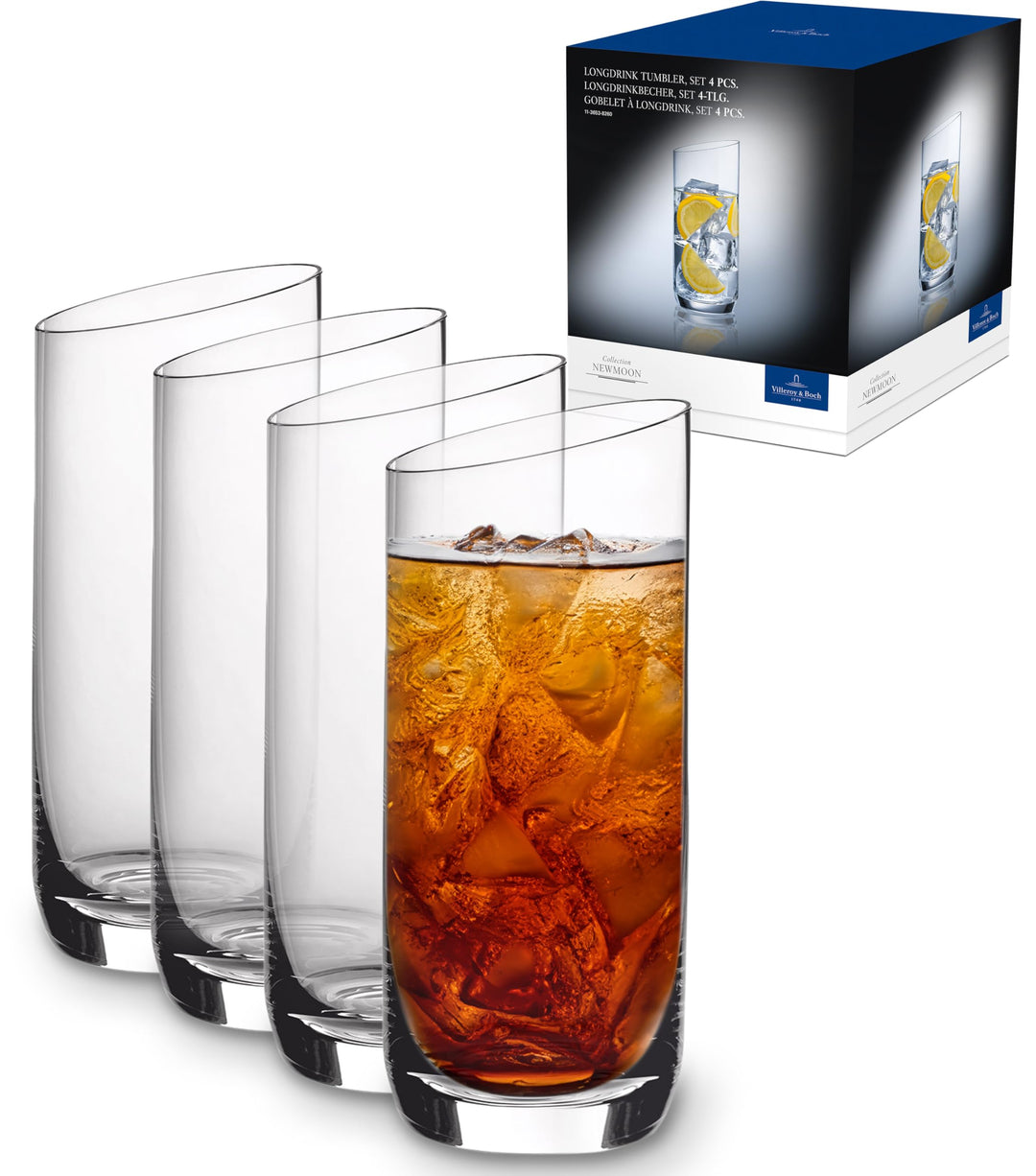 Villeroy und Boch - NewMoon Longdrinkbecher Set, 4tlg., elegante, modern geschnittene Longdrinkgläse