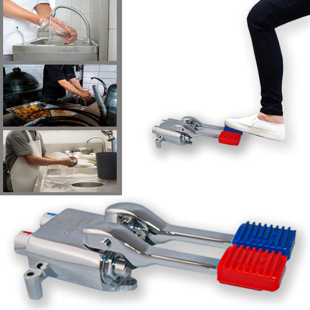 Tretmischer, Zweiwasser, für Industriewaschbecken, Hotellerie, Pedalwaschbecken, Fussarmatur mit zwe