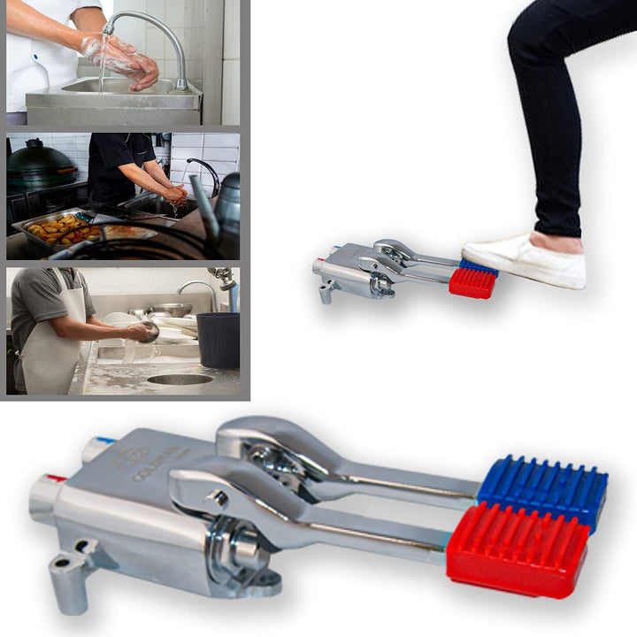 Tretmischer, Zweiwasser, für Industriewaschbecken, Hotellerie, Pedalwaschbecken, Fussarmatur mit zwe