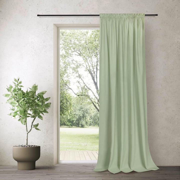 Gardine Magdalena aus zertifizierter Bio Baumwolle B/H: 140/245 cm blickdichter Vorhang grün, Grün