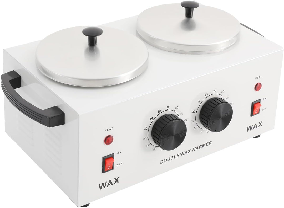 Doppelter Wachswärmer 0-100℃ Temperaturregelung,400ml × 2, 240V-Heizmaschine zur Haarentfernung Dopp