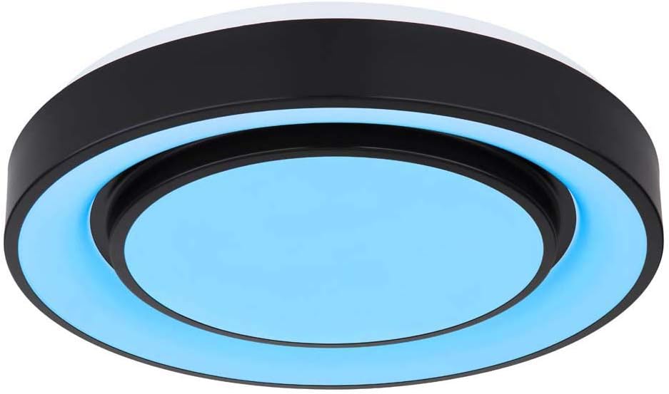 Globo LED Deckenleuchte Wohnzimmer schwarz 24 Watt 1x LED á 24W inkl. Farbwechsler Memory Funnktion