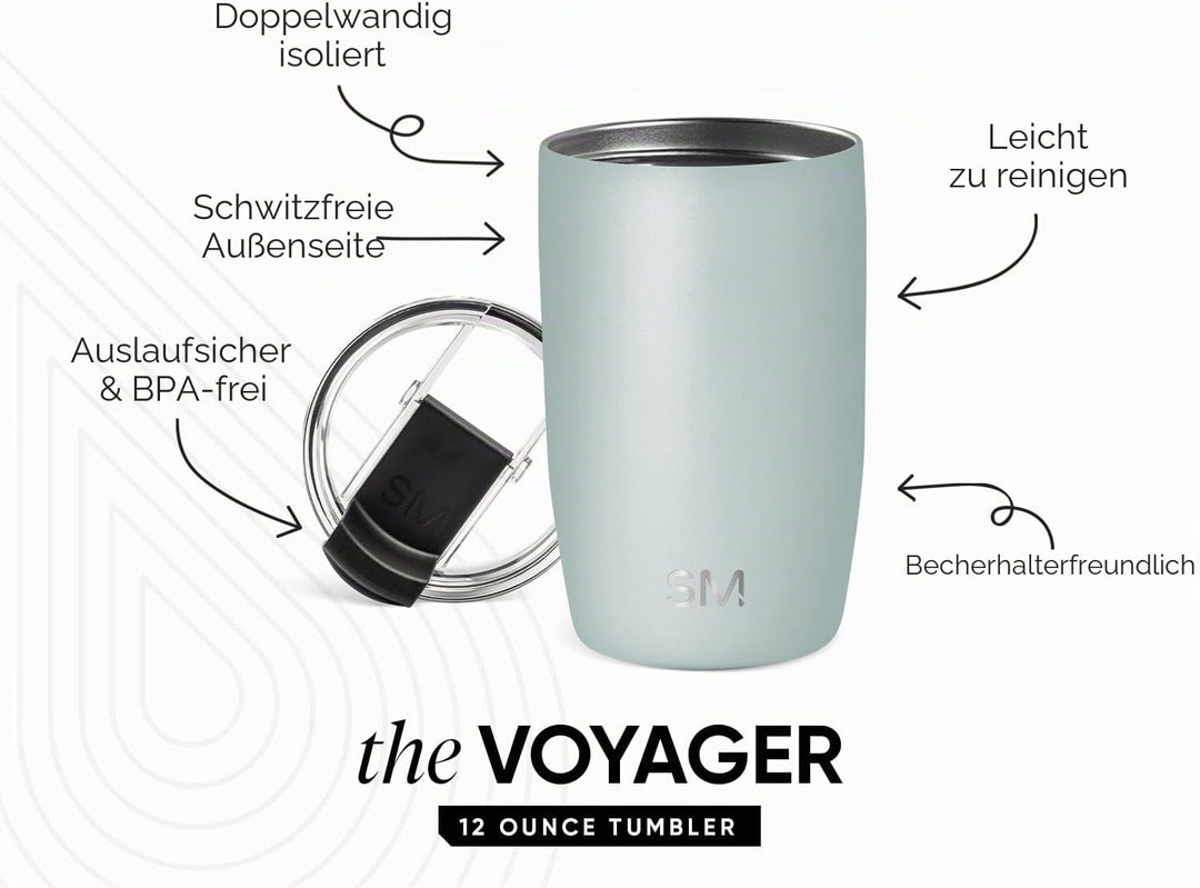 Simple Modern Reisebecher für Kaffee Trinkbecher Becher mit Klappdeckel | Isolierter EdelstahlEiskaf