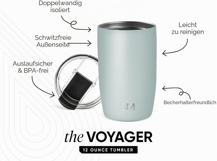 Simple Modern Reisebecher für Kaffee Trinkbecher Becher mit Klappdeckel | Isolierter EdelstahlEiskaf
