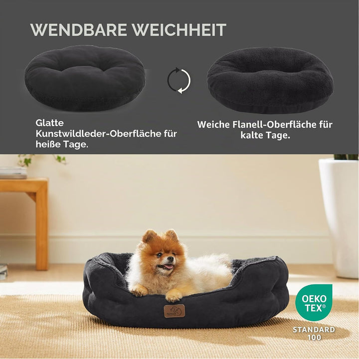 Bedsure Katzenbett waschbar Katzen Bettchen - 63x53x20cm Katzen Bett mit Zweiseitig Innenkissen Katz