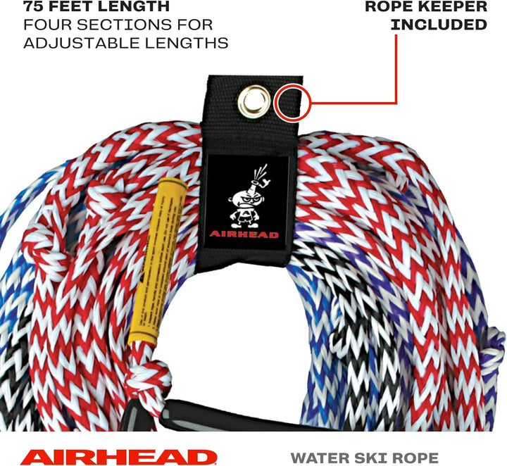 AIRHEAD Wasserski-Leine und Hantel, robust 75 ft Length Schwarz, 75 ft Length Schwarz