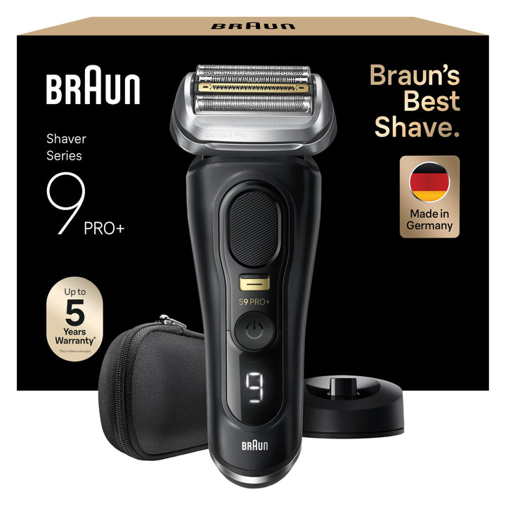 Braun Series 9 Pro+ Rasierer Herren Elektrisch, Elektrorasierer mit 5 Pro Rasierelementen, Langhaars