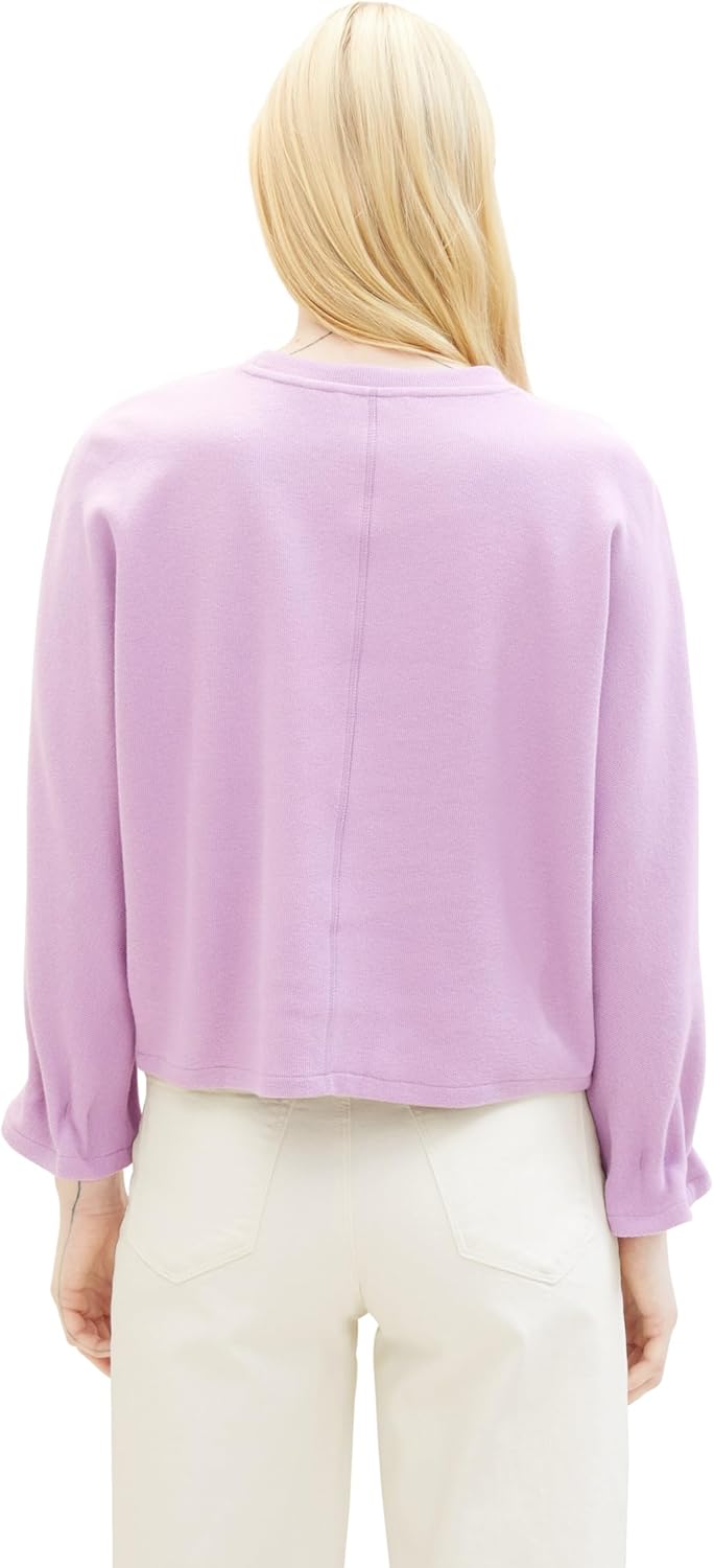 TOM TAILOR Denim Damen Sweatshirt M 12957 - Heather Purple, M 12957 - Heather Purple