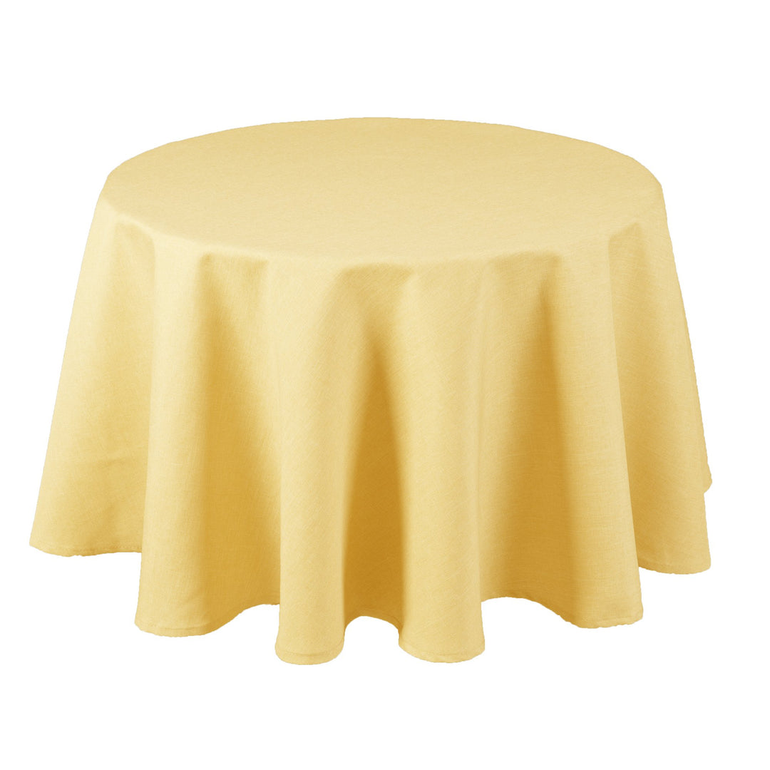 Textil Tischdecke - Leinen Optik - wasserabweisend Rund - Farbe Grösse wählbar (Gelb, 160 cm) Gelb 1