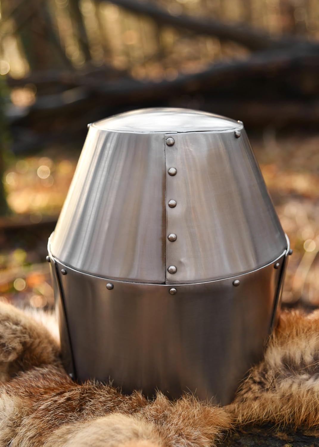 Battle-Merchant Grosser Helm Pembridge, um ca. 1370, 1,2mm Stahl - schaukampftauglich - Topfhelm - T