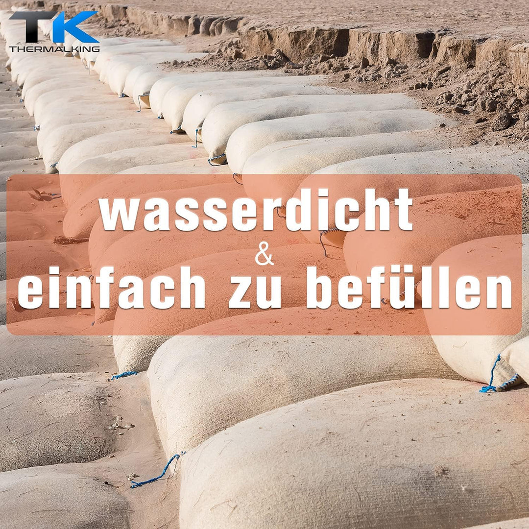 Sandsäcke für Hochwasser - Sandsack leer mit Zugband zum Befüllen – Hochwasserschutz Kellerfenster –