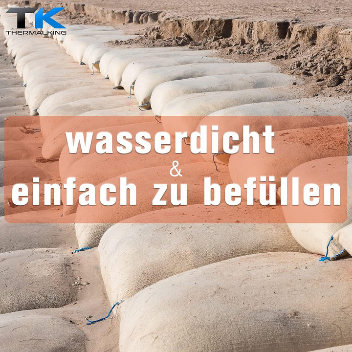 Sandsäcke für Hochwasser - Sandsack leer mit Zugband zum Befüllen – Hochwasserschutz Kellerfenster –