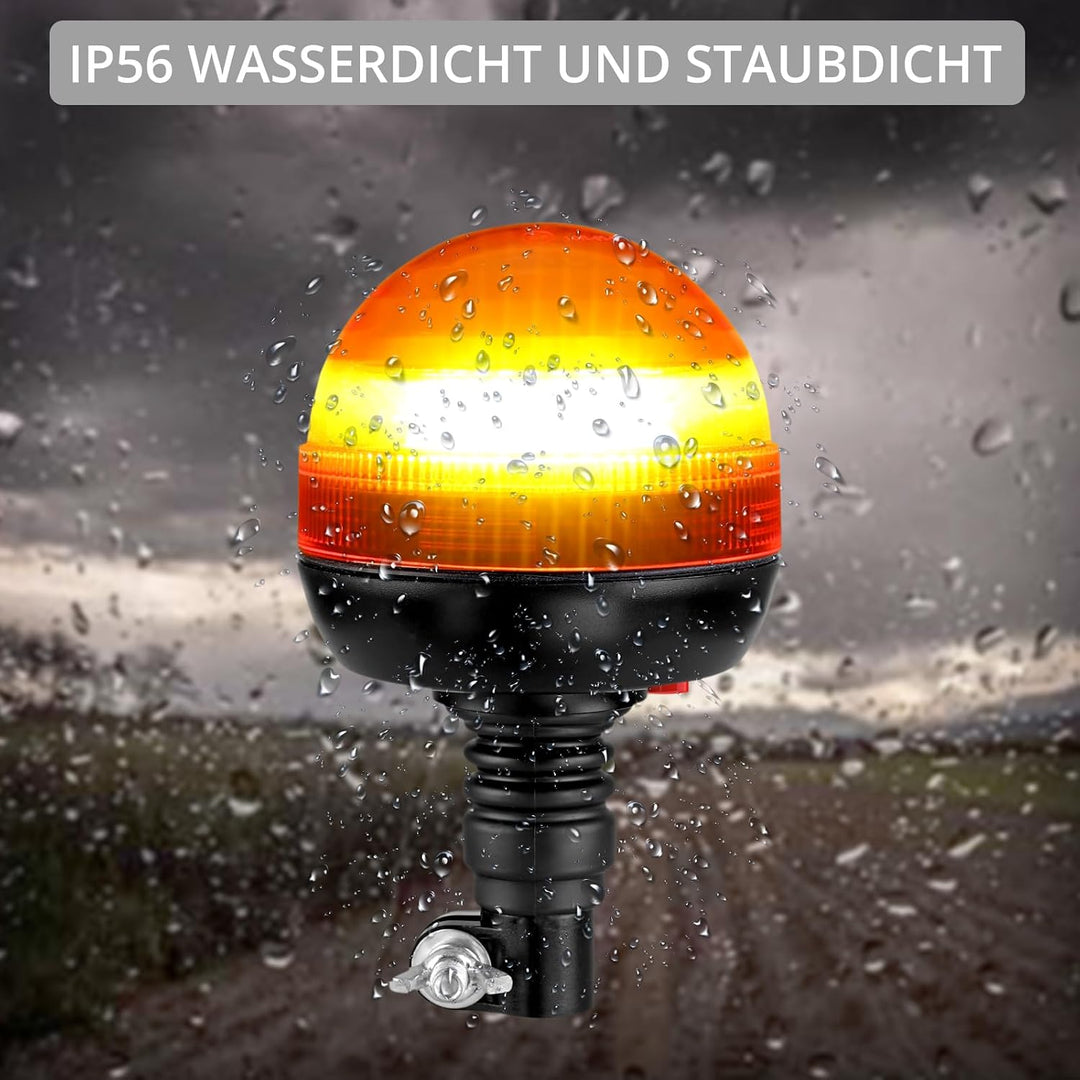 Justech 2x 24LEDs Rundumleuchte Amber Rundumkennleuchte Blinkleuchte Bernstein Drehblitzleuchte mit