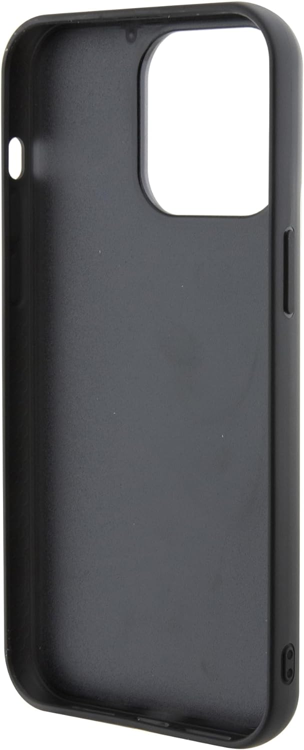 CG Mobile Karl Lagerfeld Fixed Glitter Case with Ikonik Logo Metal Pin for iPhone 15 Pro -Bla Schwar