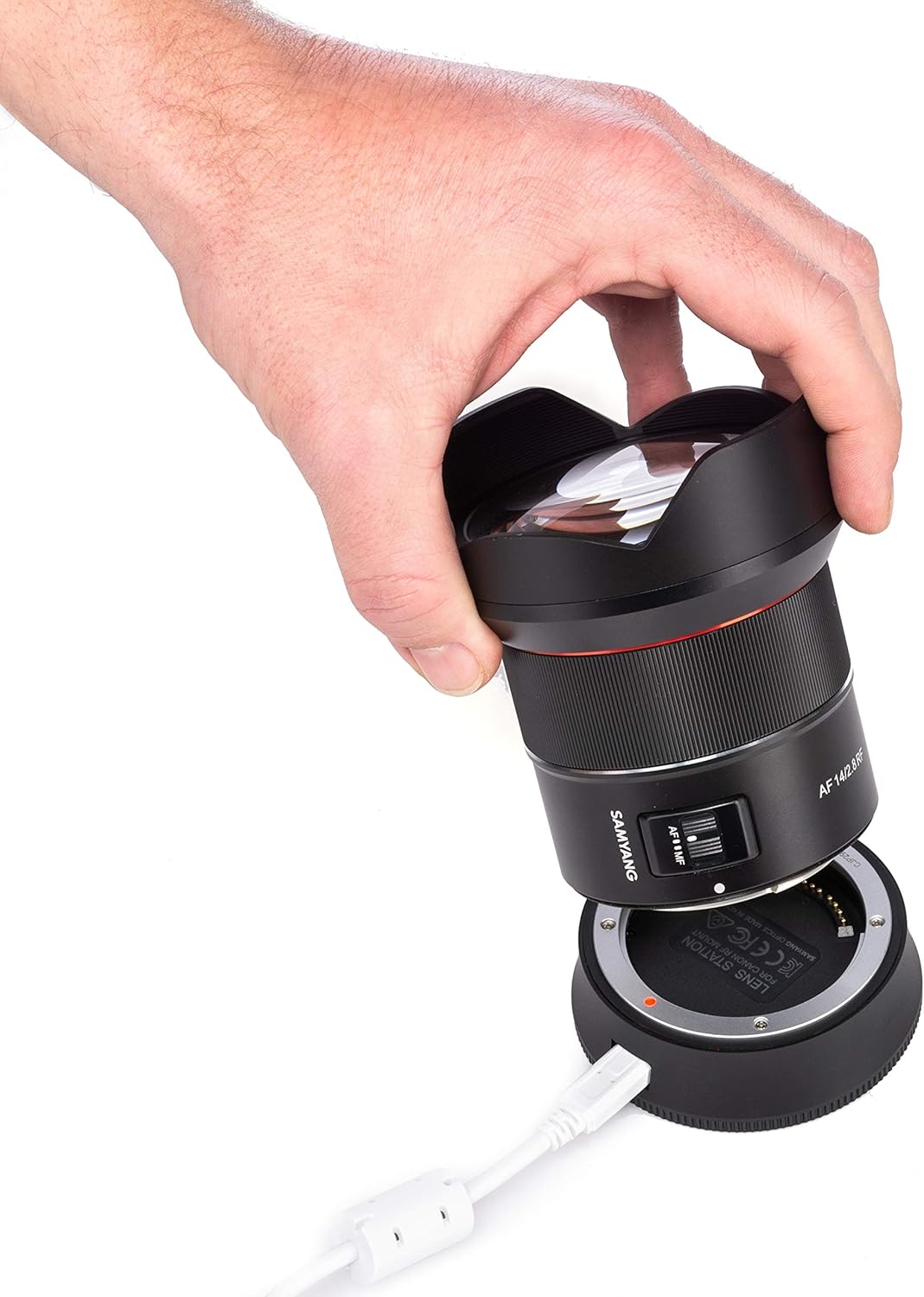 Samyang Lens Station für AF Canon RF Objektive - Docking-Station ermöglicht System Upgrade, kalibrie